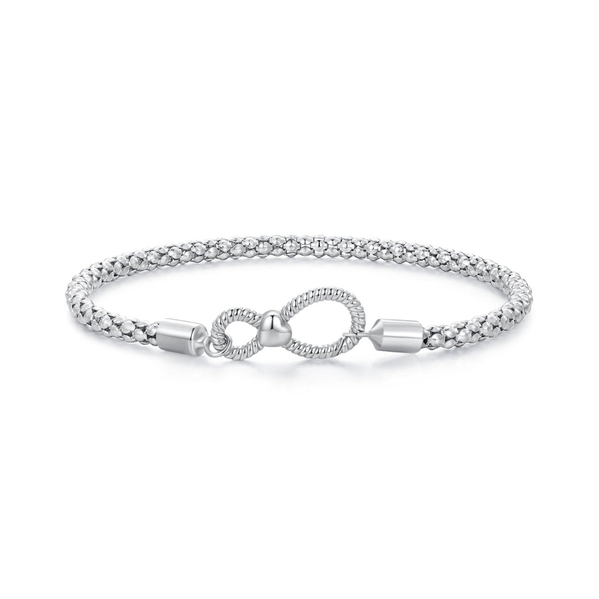 Infinity Clasp Woven Charm Bracelet
