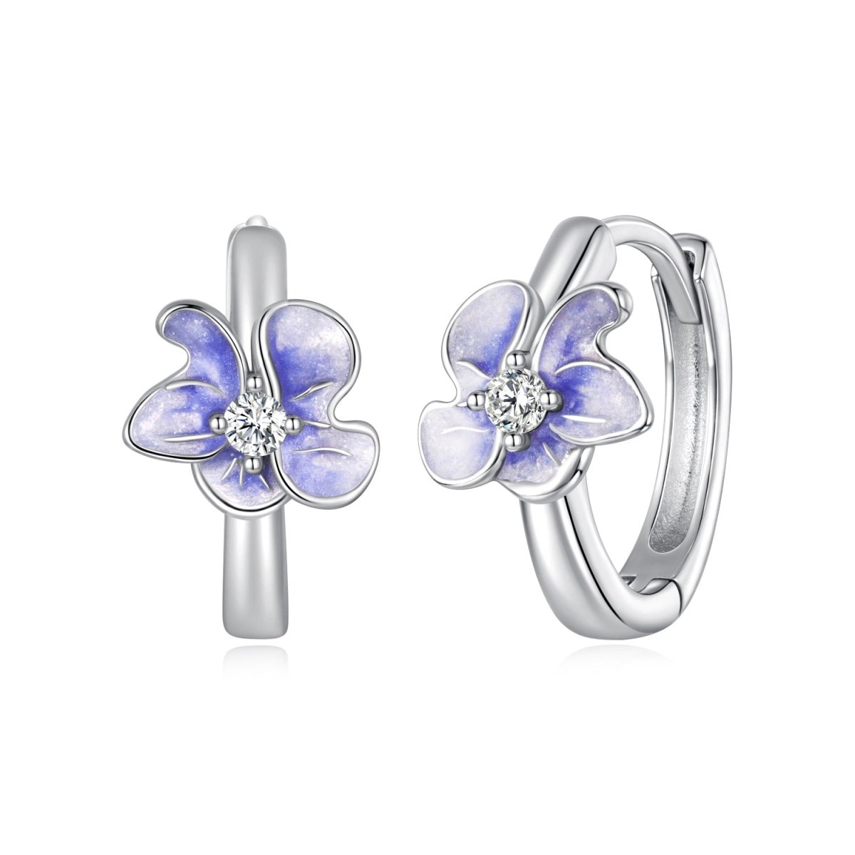 Lavender Blossom Hoop Earrings