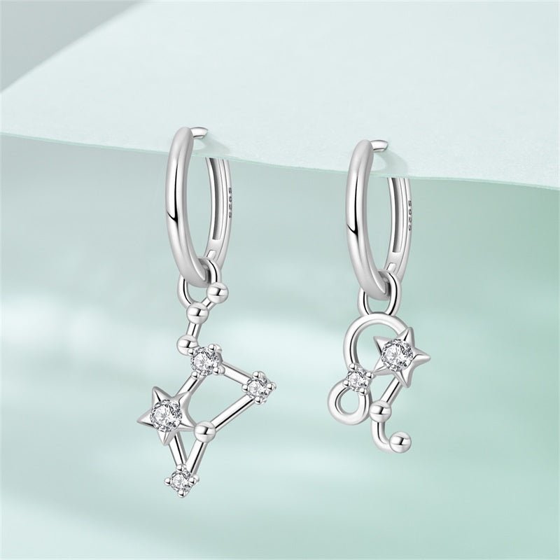 Leo Constellation Zodiac Hoop Earrings