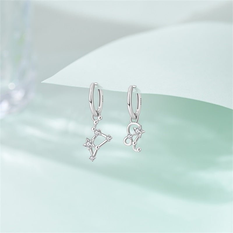 Leo Constellation Zodiac Hoop Earrings
