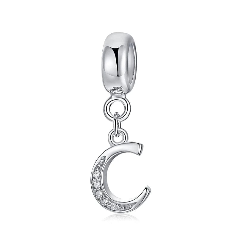 Elegant Cursive Letter A~Z Alphabet Charm