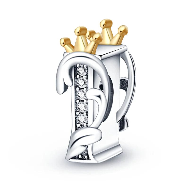 Crowned Royal Letter A~Z Alphabet Charm