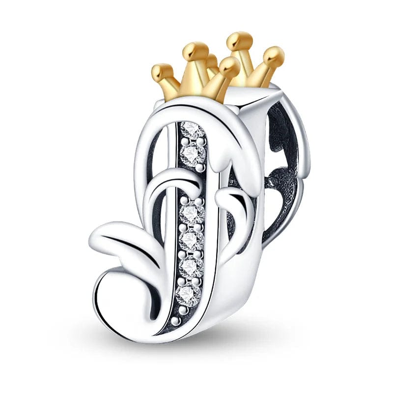 Crowned Royal Letter A~Z Alphabet Charm