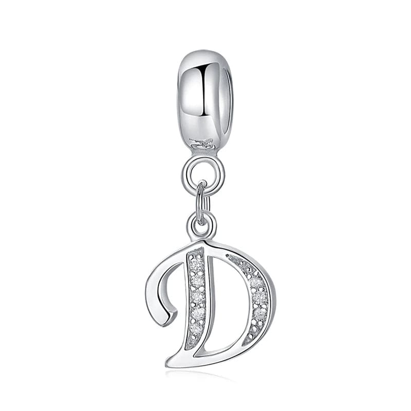Elegant Cursive Letter A~Z Alphabet Charm
