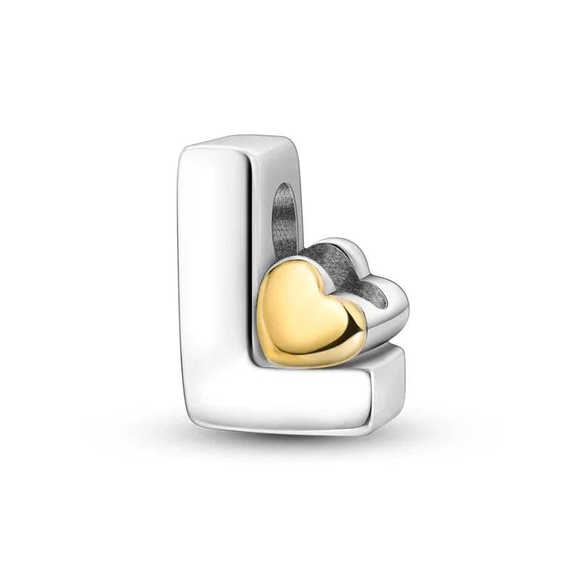 Gold Heart Letter A~Z Alphabet Charm