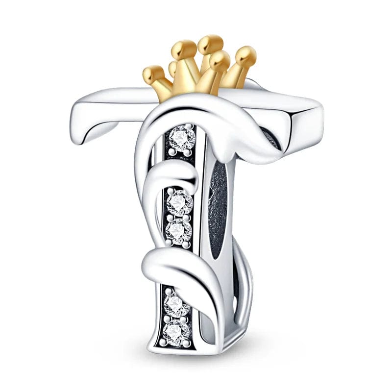 Crowned Royal Letter A~Z Alphabet Charm