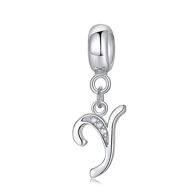 Elegant Cursive Letter A~Z Alphabet Charm