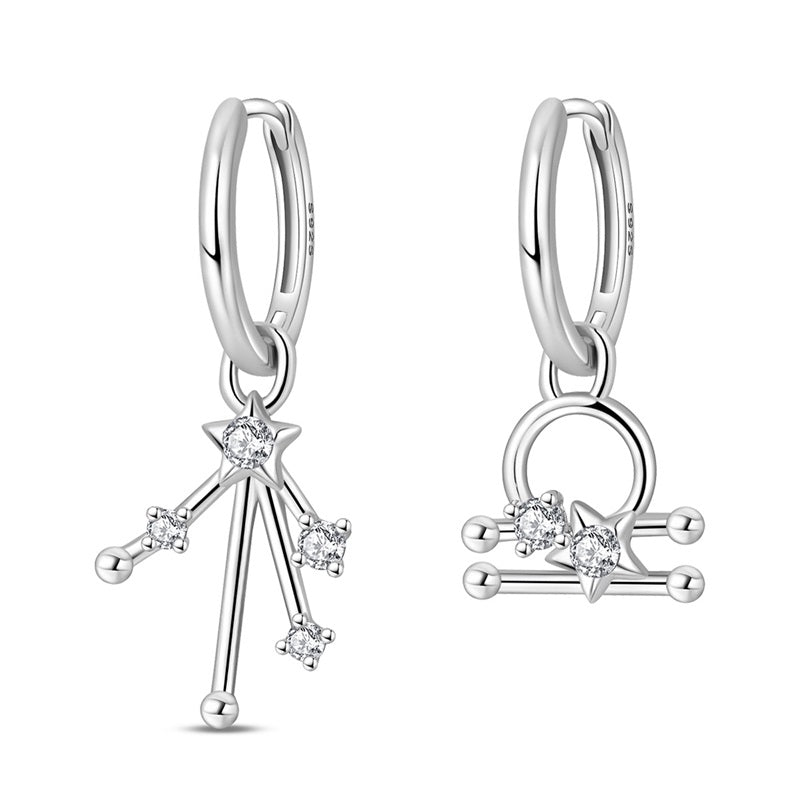 Libra Constellation Zodiac Hoop Earrings