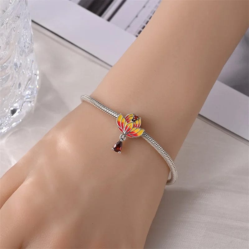 Lotus Blossom with Amber Drop Charm