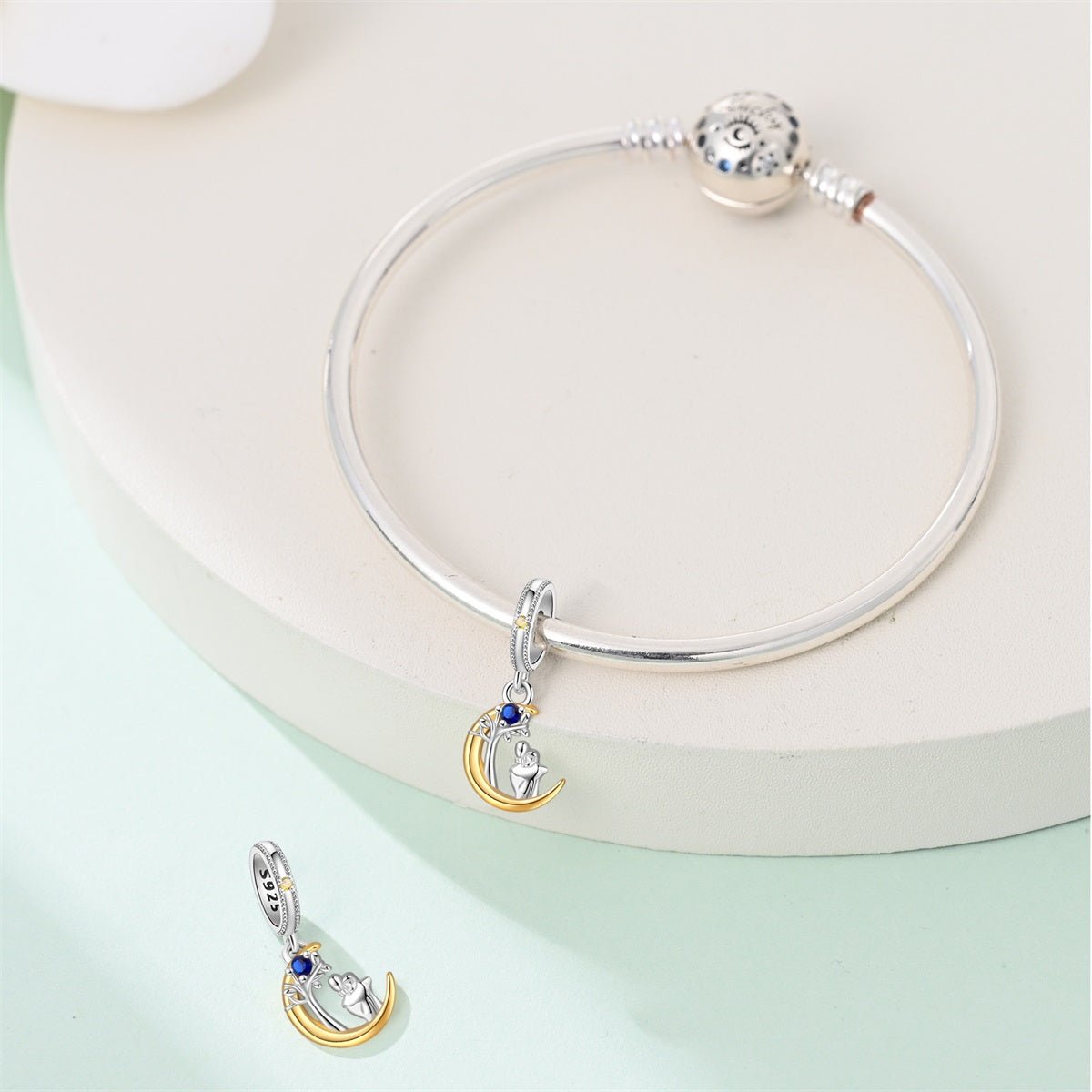 Lovers on a Crescent Moon Dangle Charm