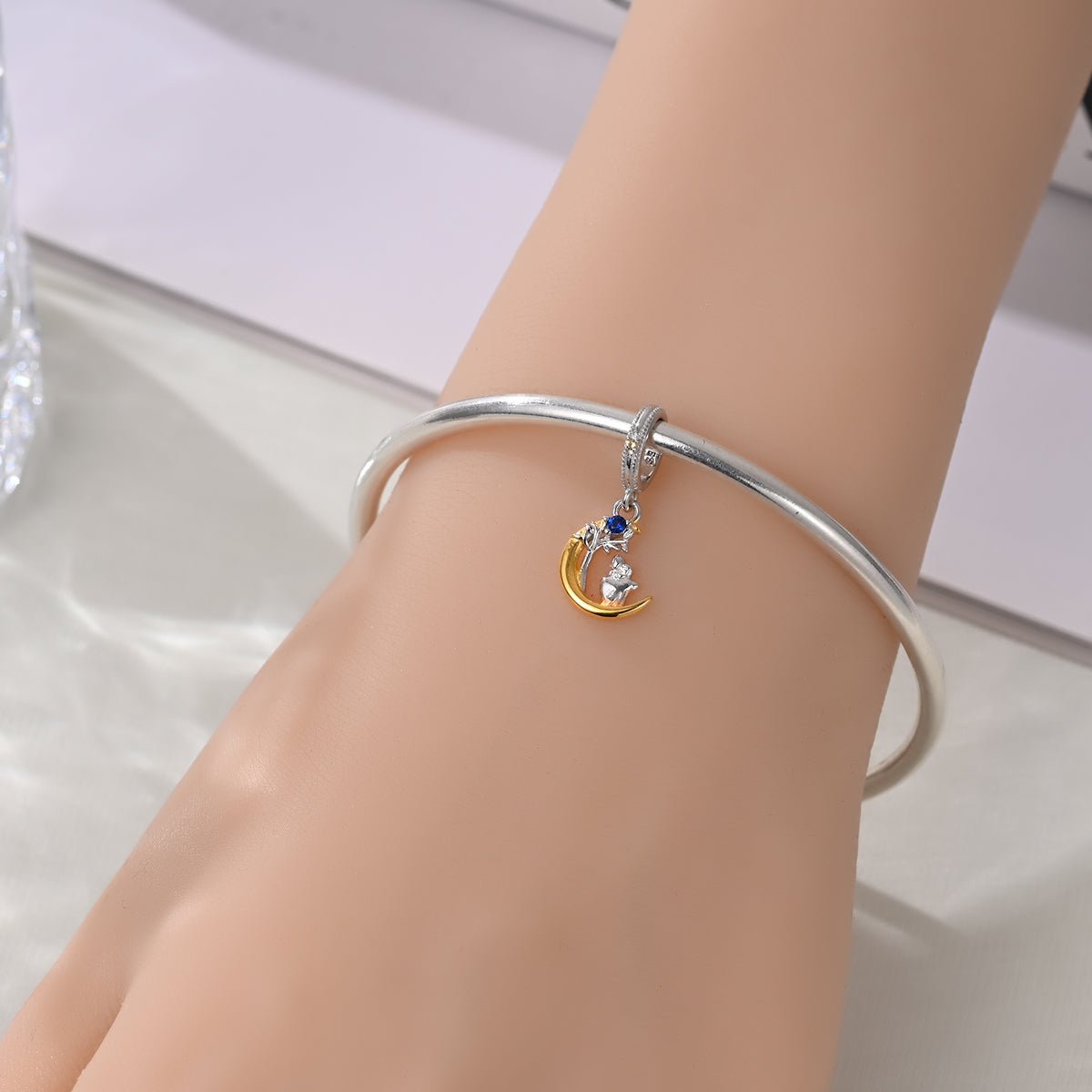 Lovers on a Crescent Moon Dangle Charm