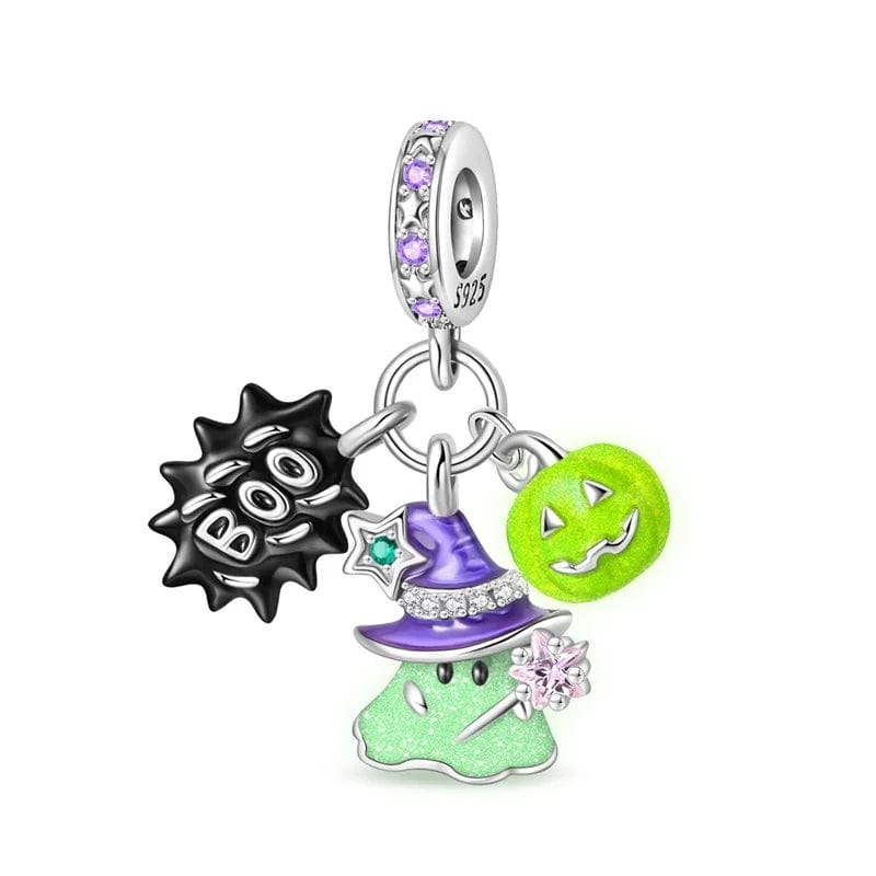 Luminous Halloween Charm, Witchy Ghost and Pumpkin Delight