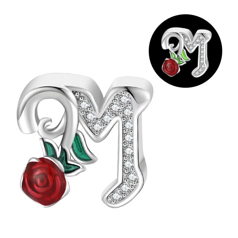 Luminous Rose Letter A~Z Alphabet Charm