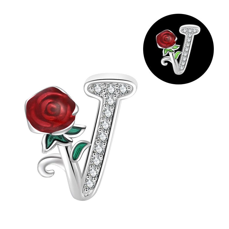 Luminous Rose Letter A~Z Alphabet Charm