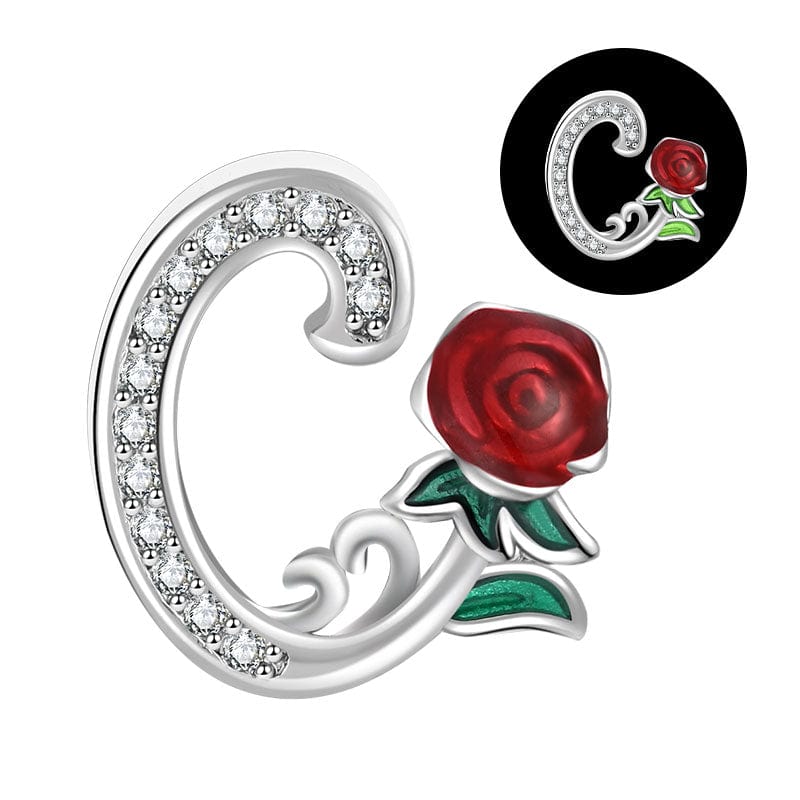 Luminous Rose Letter A~Z Alphabet Charm