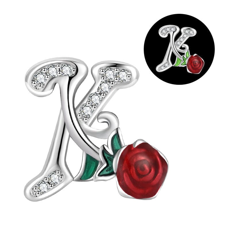 Luminous Rose Letter A~Z Alphabet Charm