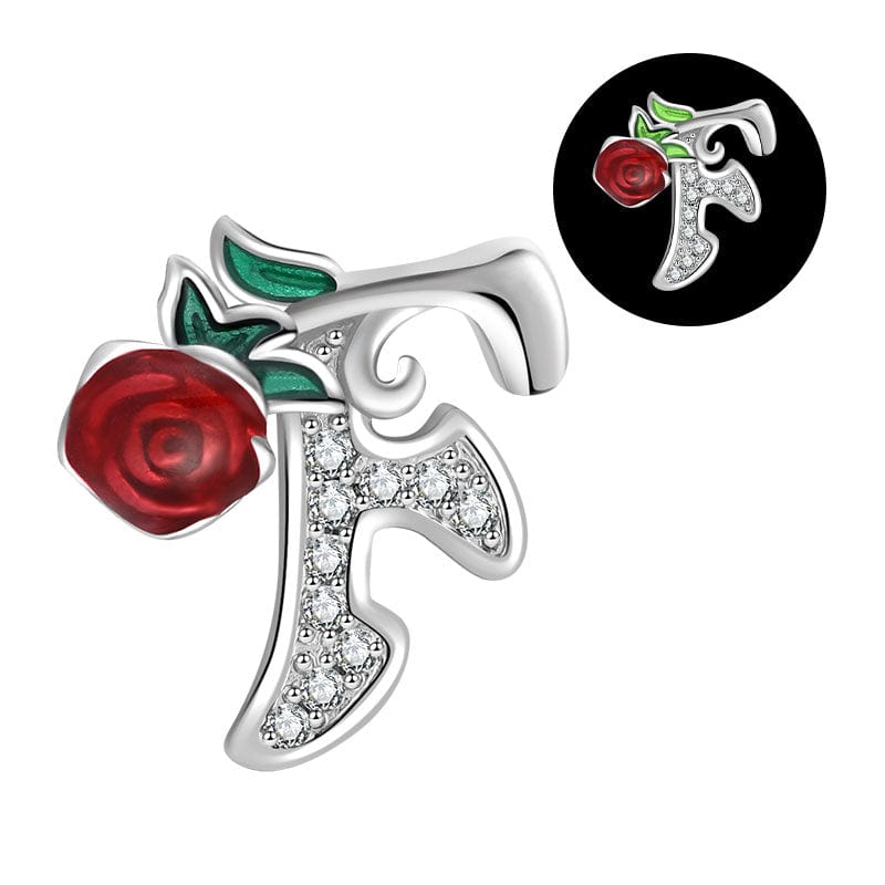 Luminous Rose Letter A~Z Alphabet Charm