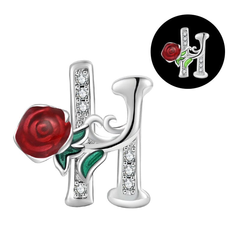 Luminous Rose Letter A~Z Alphabet Charm