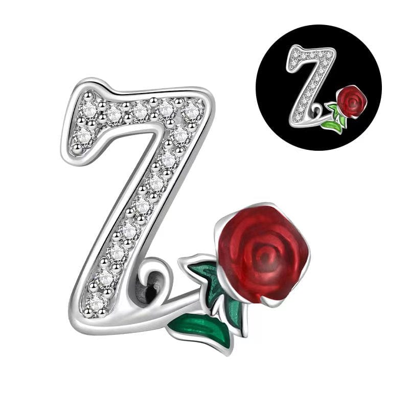 Luminous Rose Letter A~Z Alphabet Charm