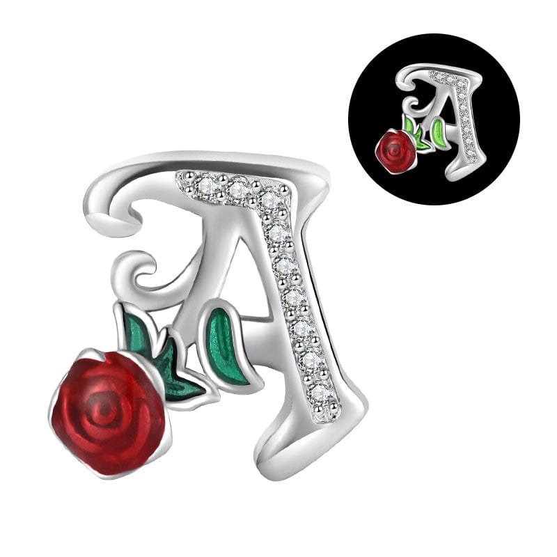 Luminous Rose Letter A~Z Alphabet Charm