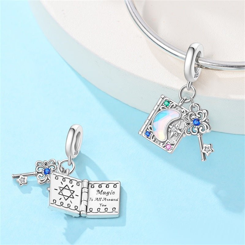 Moonlight Magic Book & Key Dangle Charm