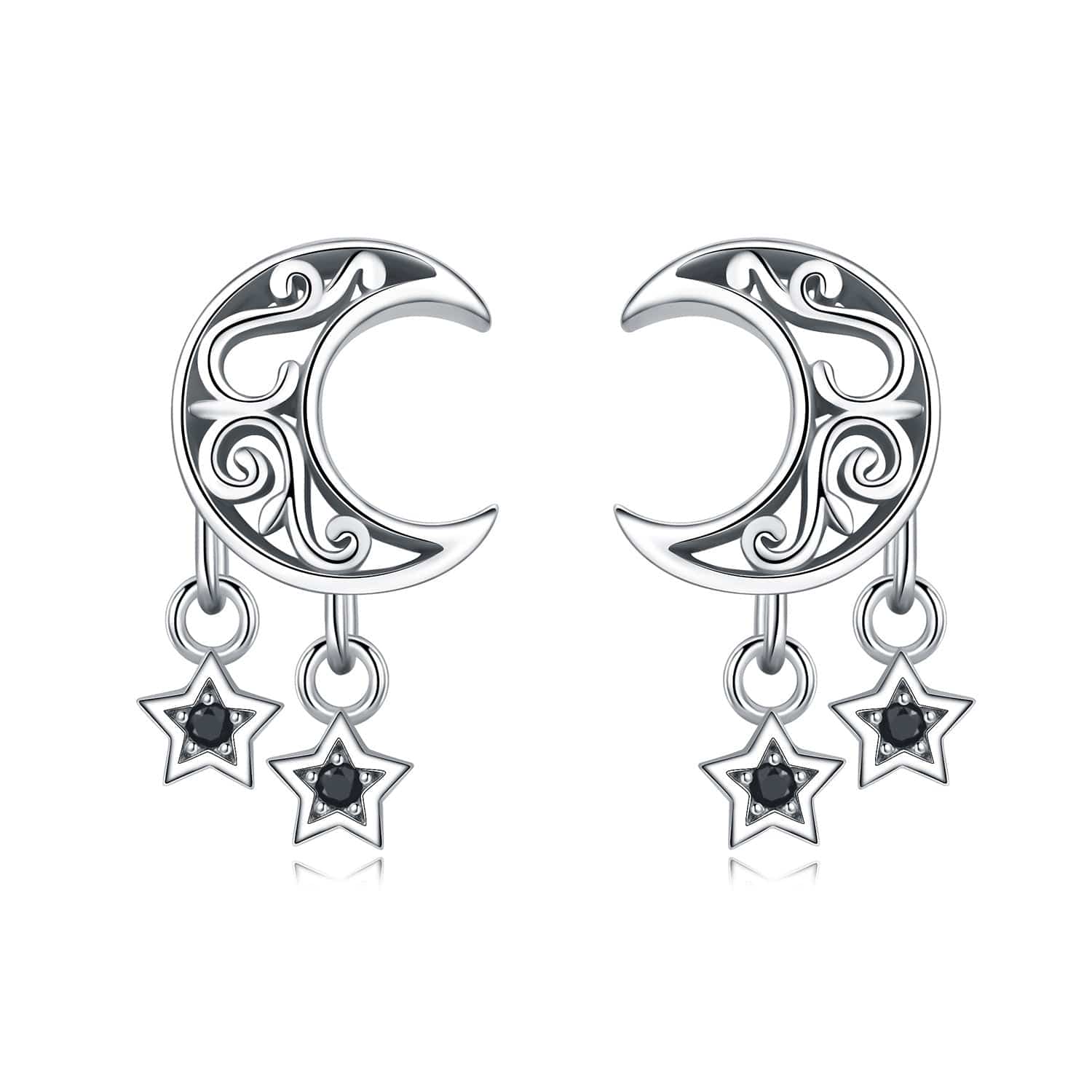 Mystic Moon and Stars Drop Earrings