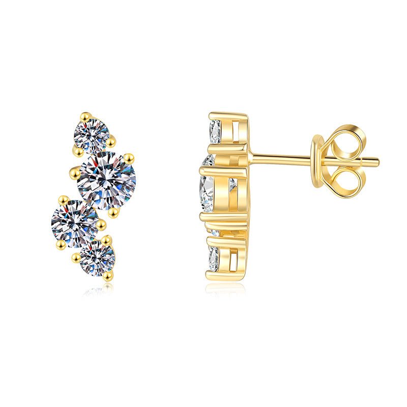 Béra&Co Golden Grace Moissanite Climber Earrings
