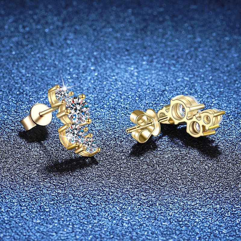 Béra&Co Golden Grace Moissanite Climber Earrings