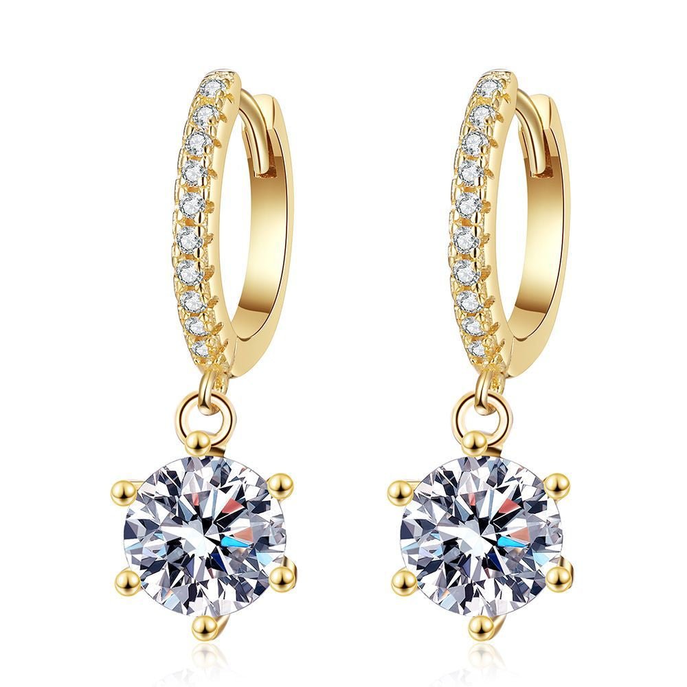 Béra&Co Golden Solstice Moissanite Drop Earrings