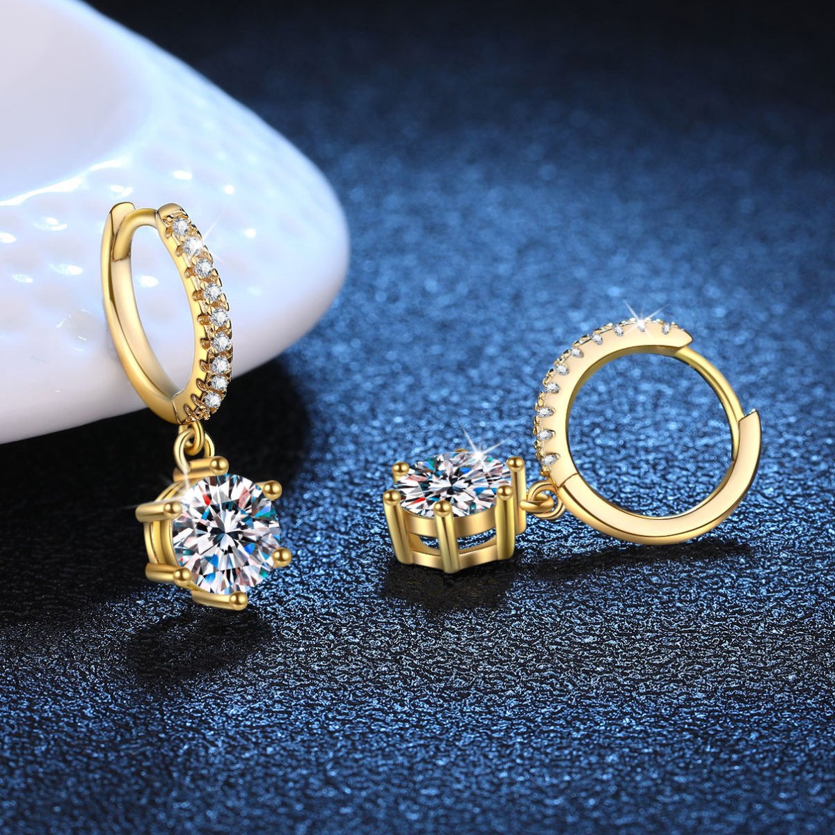 Béra&Co Golden Solstice Moissanite Drop Earrings