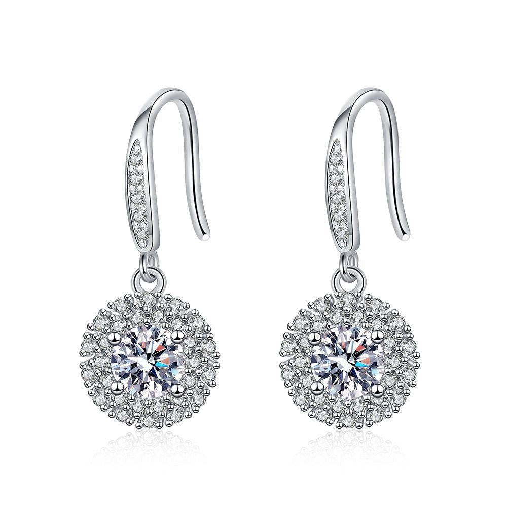 Béra&Co Halo Drop Moissanite Earrings