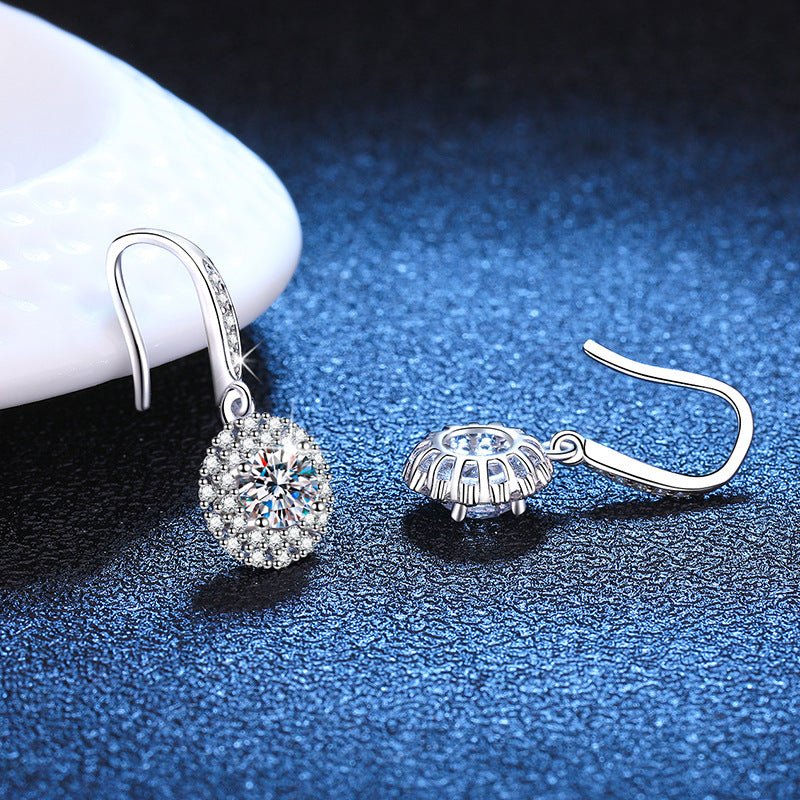 Béra&Co Halo Drop Moissanite Earrings