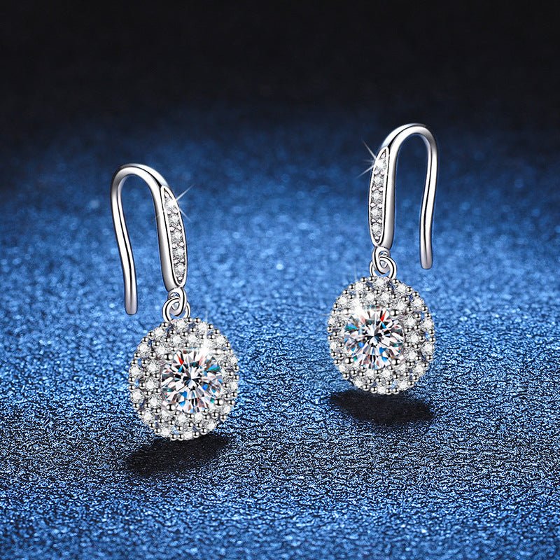 Béra&Co Halo Drop Moissanite Earrings