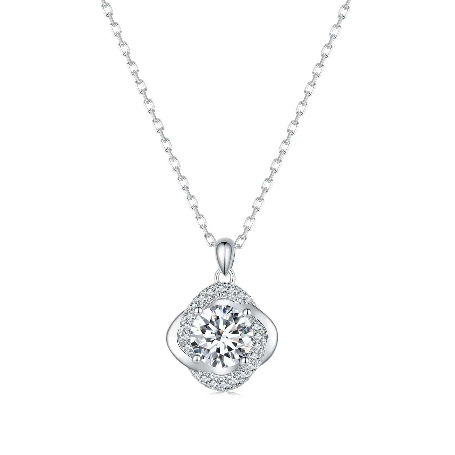 Béra&Co Moissanite Halo Necklace