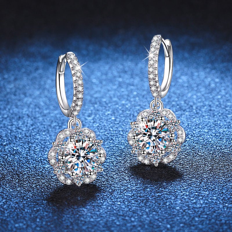 Béra&Co Radiant Blossom Moissanite Drop Earrings