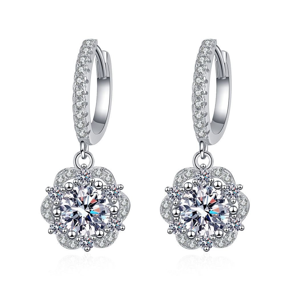 Béra&Co Radiant Blossom Moissanite Drop Earrings