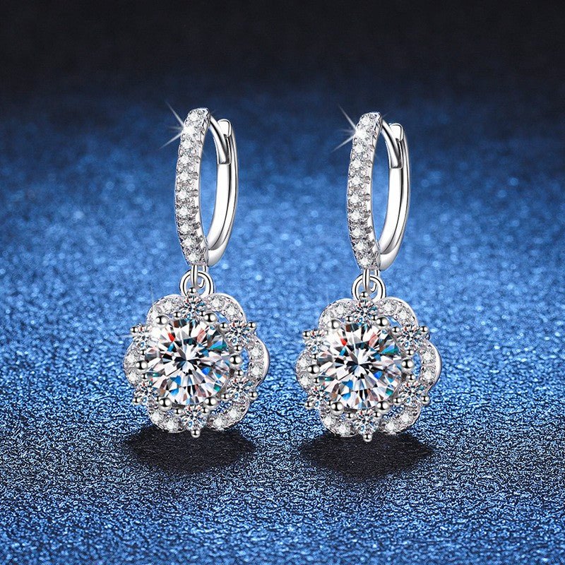 Béra&Co Radiant Blossom Moissanite Drop Earrings