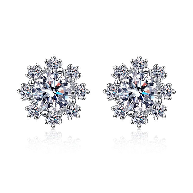Béra&Co Snowflake Radiance Moissanite Stud Earrings