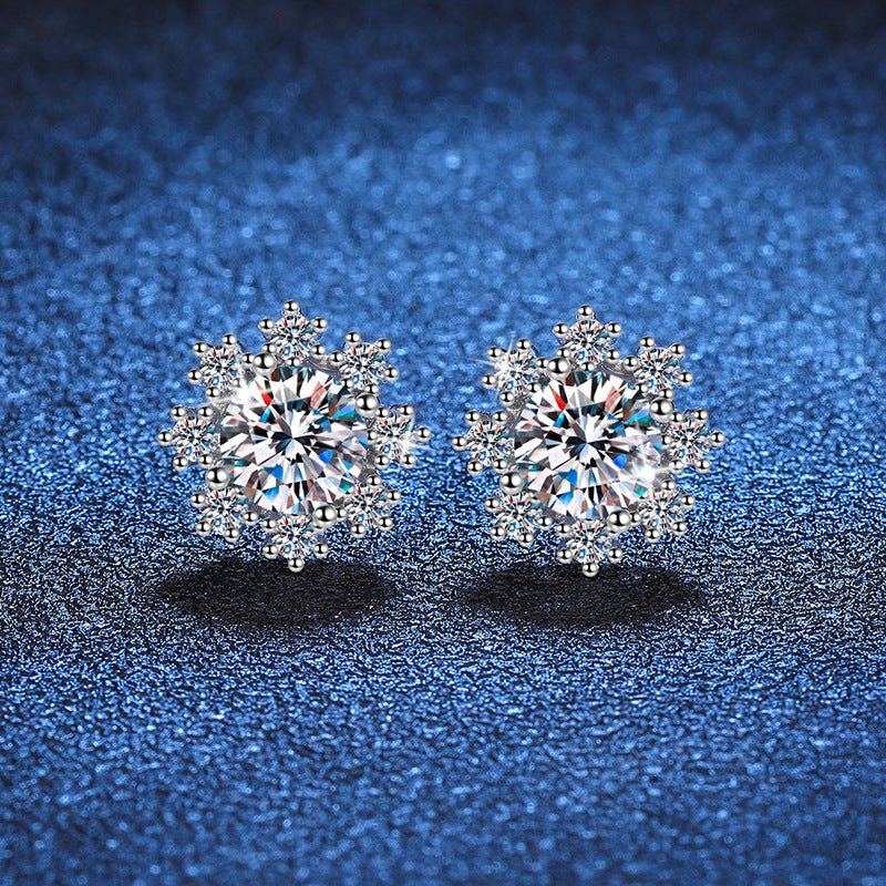 Béra&Co Snowflake Radiance Moissanite Stud Earrings