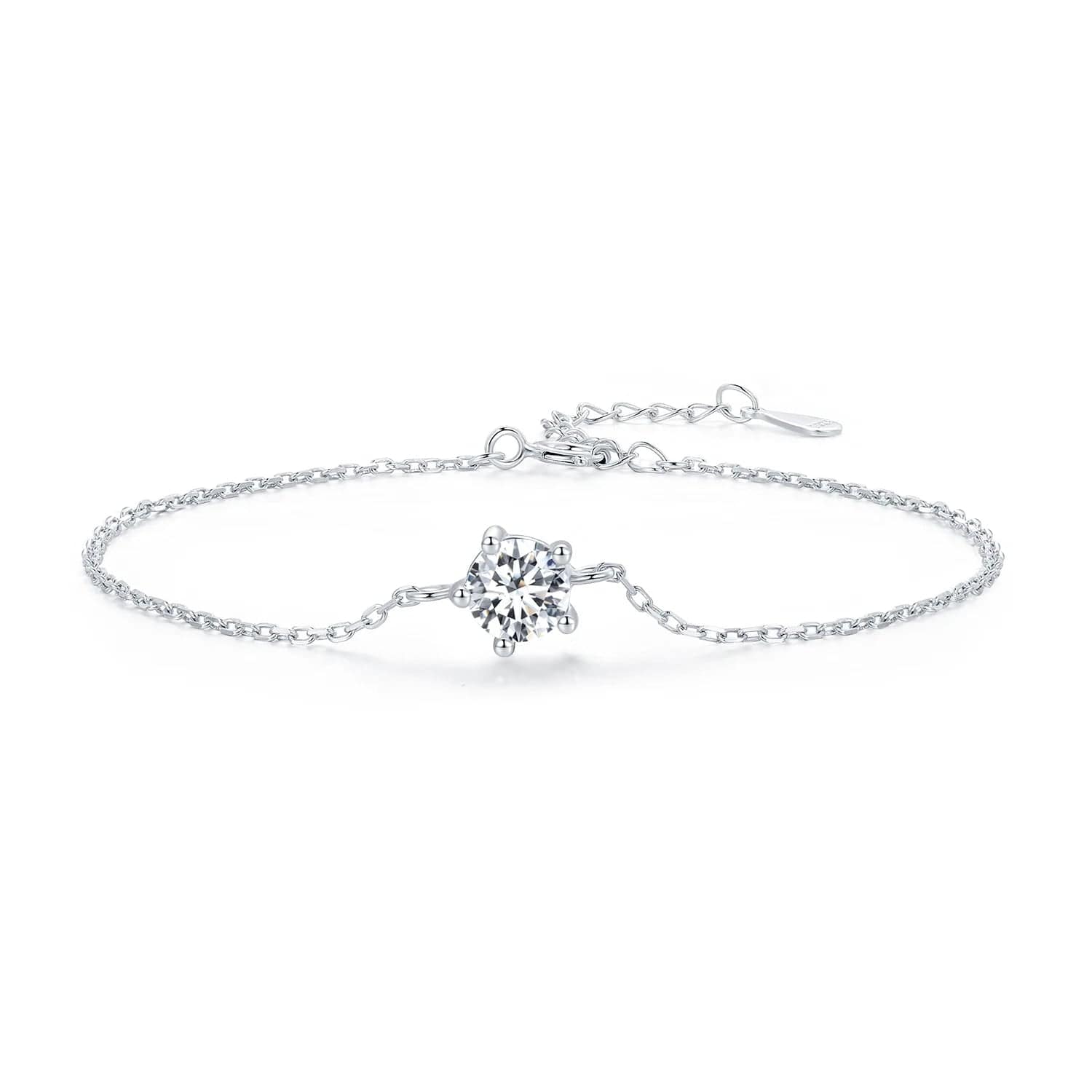 Béra&Co Solitaire Sterling Silver Moissanite Bracelet