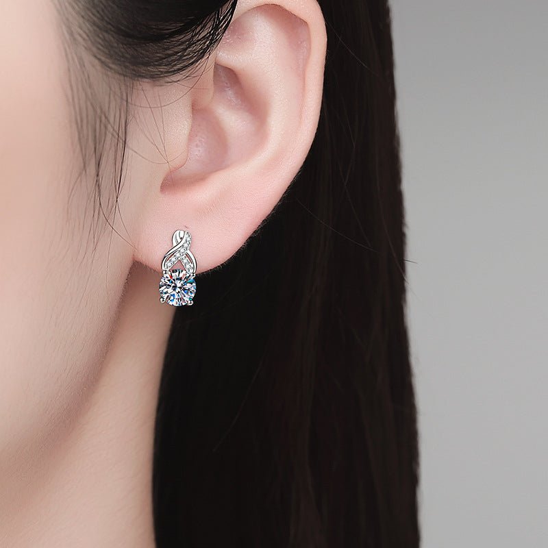 Béra&Co Twisted Infinity Moissanite Drop Earrings