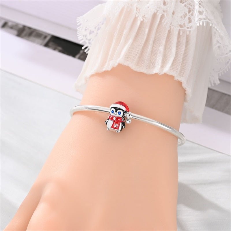 Penguin with Red Scarf & Santa Hat Charm