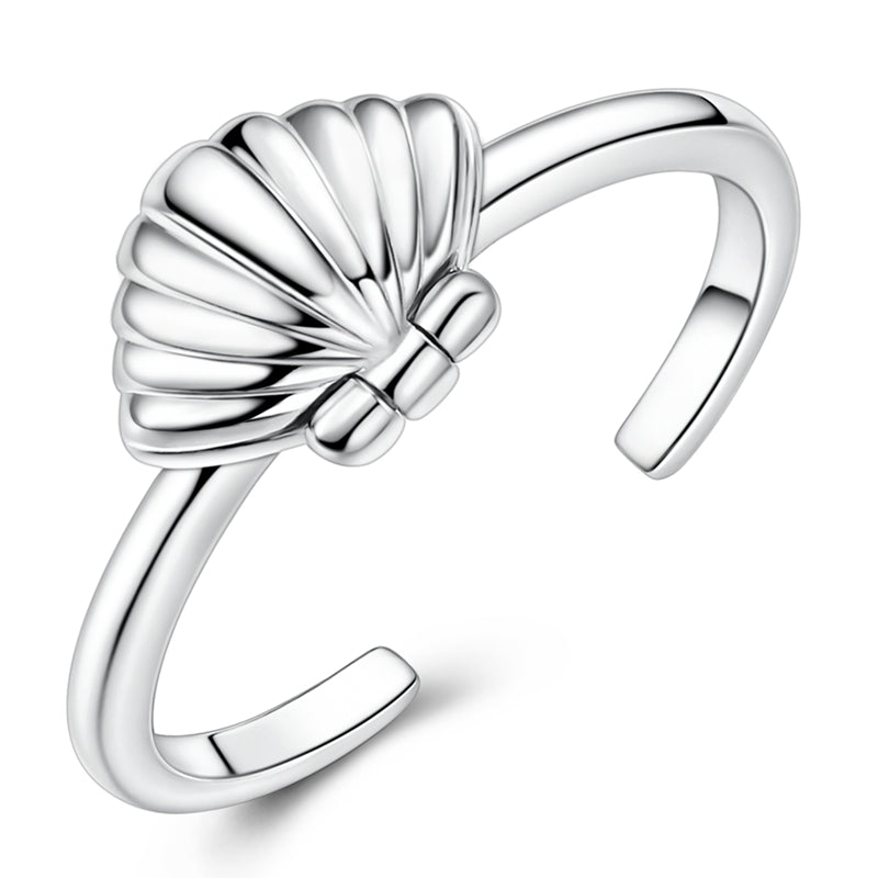 Pink & Blue Seashell Pearl Adjustable Ring