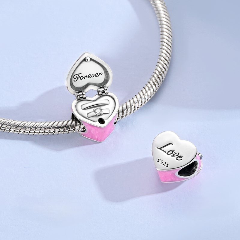 Pink Heart “Forever Love” Locket Charm