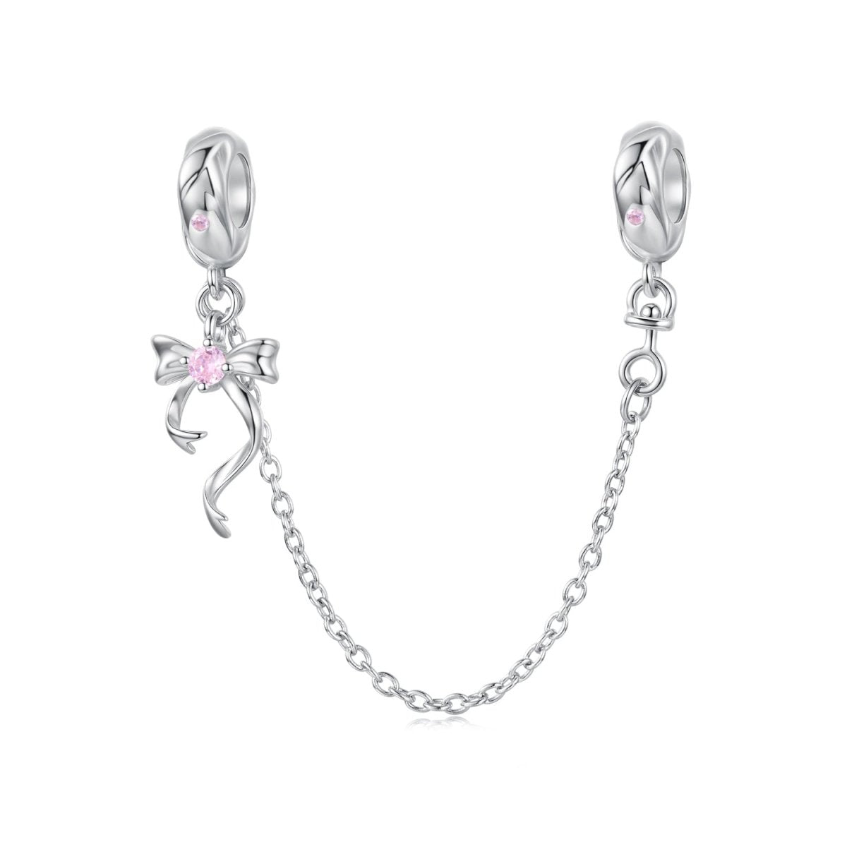 Pink Ribbon Safety Chain Charm