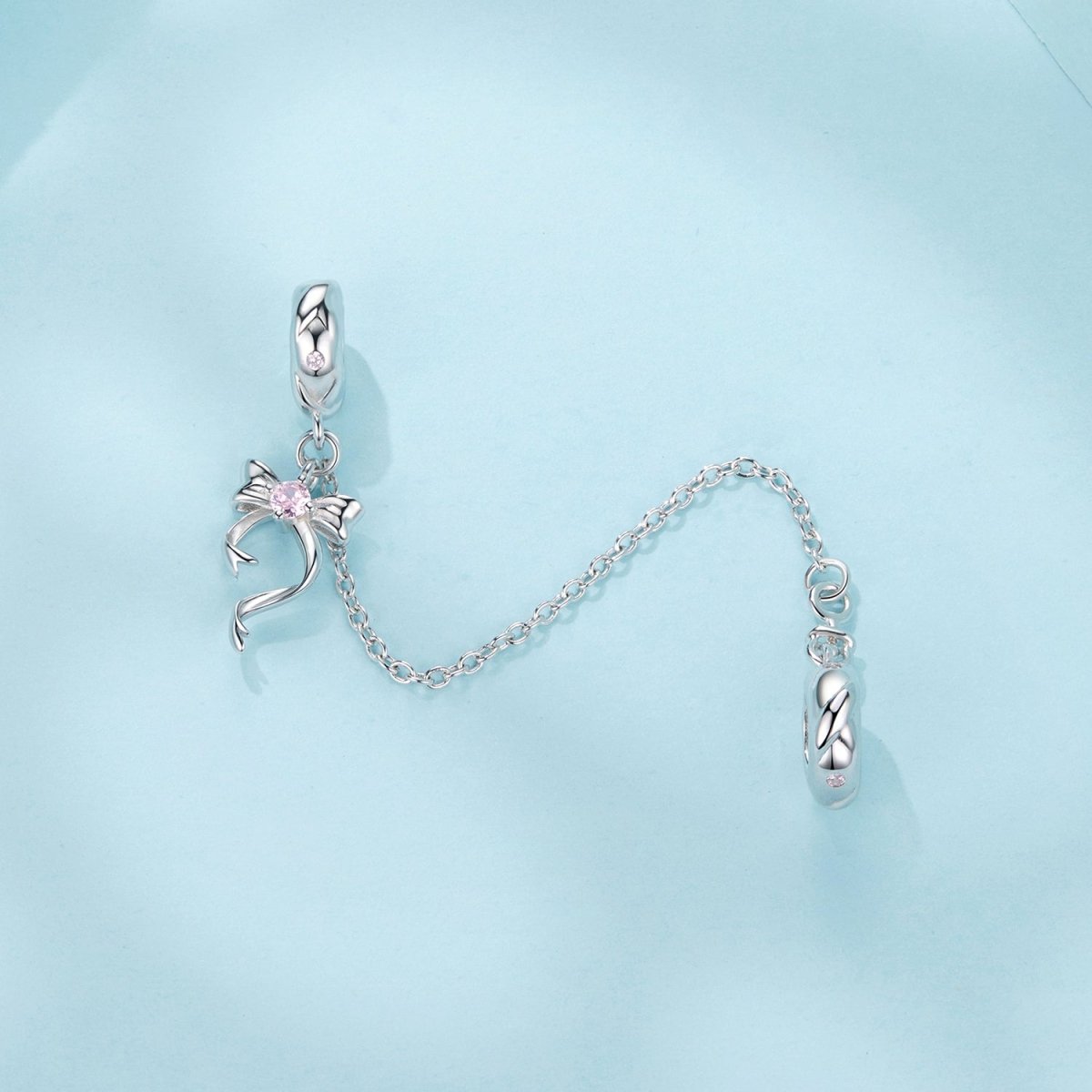 Pink Ribbon Safety Chain Charm