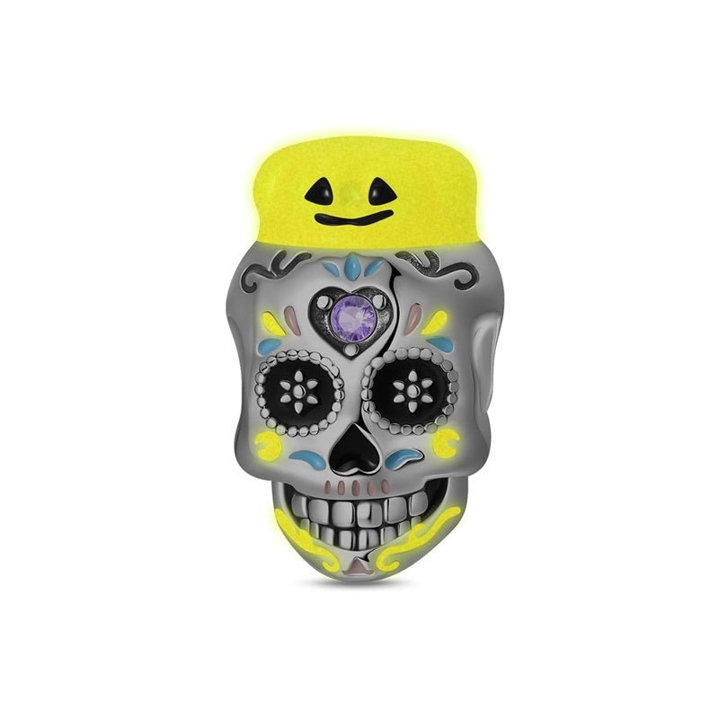 Pumpkin Glow Sugar Skull Charm