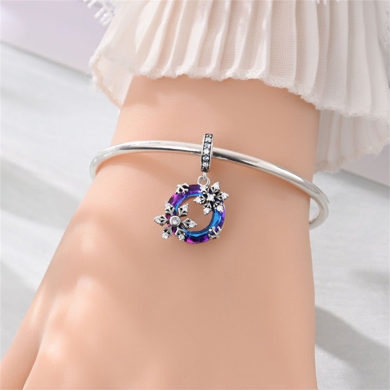 Purple Crystal Snowflake Dangle Charm