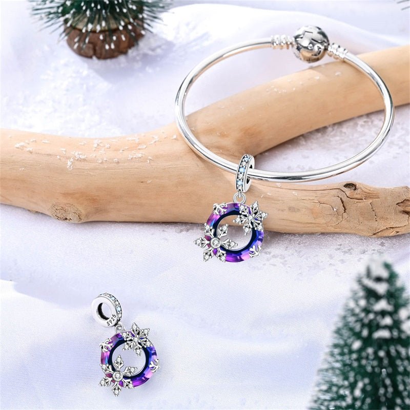 Purple Crystal Snowflake Dangle Charm