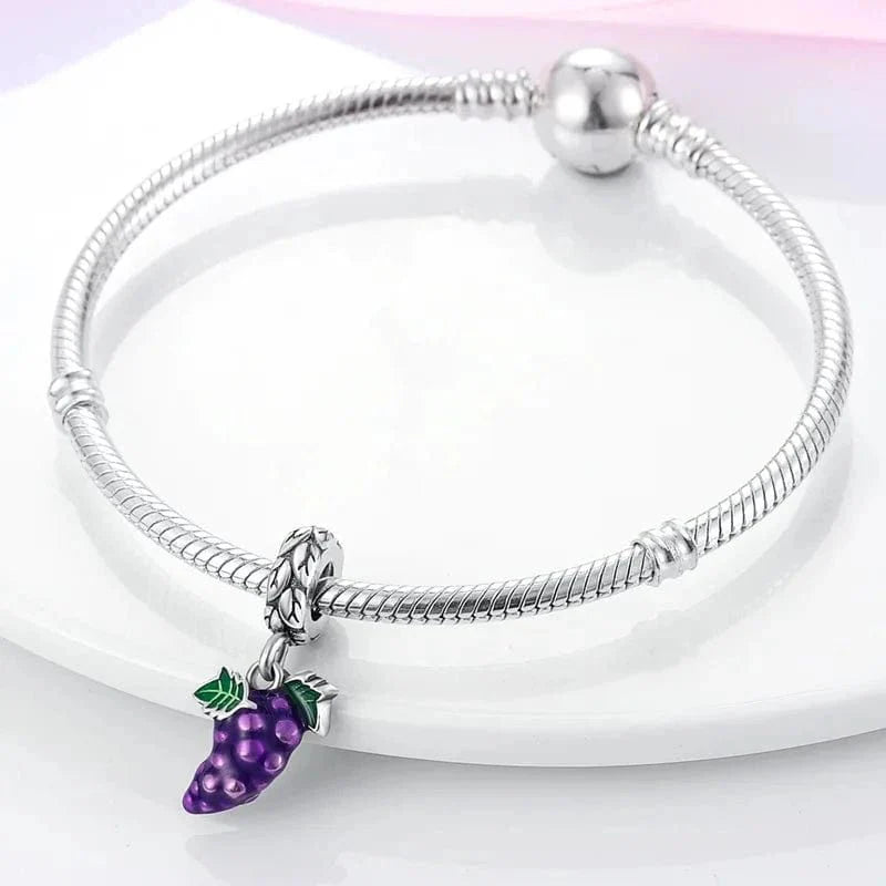Purple Grapes Dangle Charm